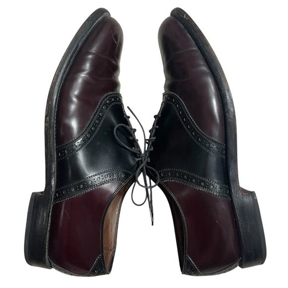 Allen Edmonds Other - Allen Edmonds Polo Two Tone Burgundy 12 Black Saddle Mens Dress Shoe 8271 Formal